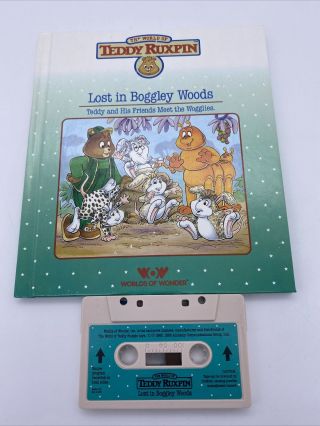 Vintage Teddy Ruxpin Lost In Boggley Woods Book & Cassette Wow Loose