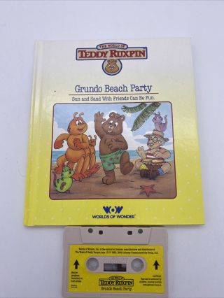 Vintage Teddy Ruxpin - Grundo Beach Party - Story Book And Cassette Tape