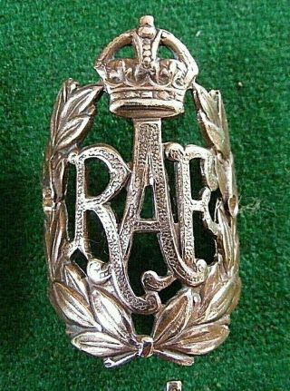 Walking Stick Badge Large Brass Ww11 Kings Crown R.  A.  F.  4.  5cm High