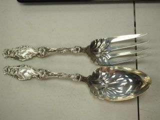Lily By Whiting Gorham 2 Piece 9 1/4 Salad Set Solid Sterling