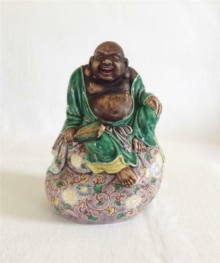 Antique Late 19th Early 20th Century Japanese Kutani Figure Of A Buddha
