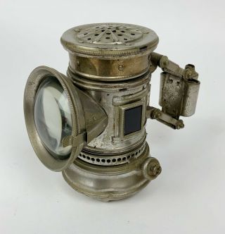 Antique Search light bicycle lamp lantern Bridgeport Brass co 5