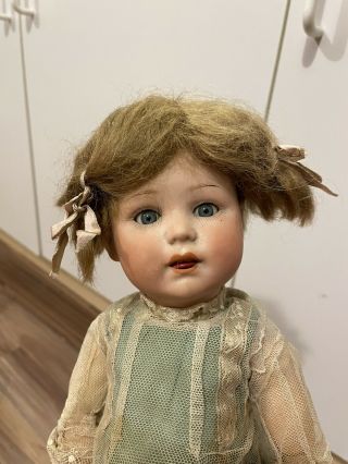 Vintage Antique 1914 Jutta Doll Blonde Girl Child Bisque Head Ceramic W/ Outfit