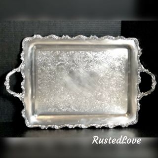 24 " Webster Wilcox American Rose Silver Plated Serving Tea /serving Tray 7390
