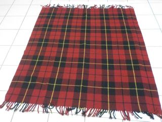 Vintage Ll Bean Wool Blanket Been Repaired Red Black Yellow 61 " X 55.  5 "