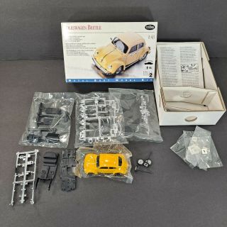 Testors 1:43 Scale Volkswagen Beetle Vw Bug Yellow Metal Body Model Kit Open Box