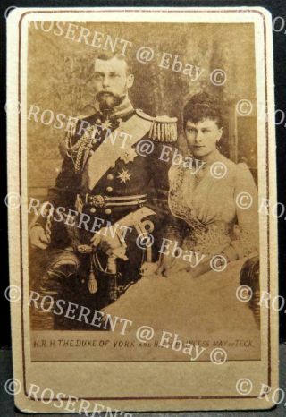 1890s The Duke Of York (king George V) & Princess May Of Teck.  - Cdv Photo