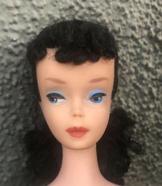 Vintage 4 Brunette Ponytail Barbie No Green Orig Makeup