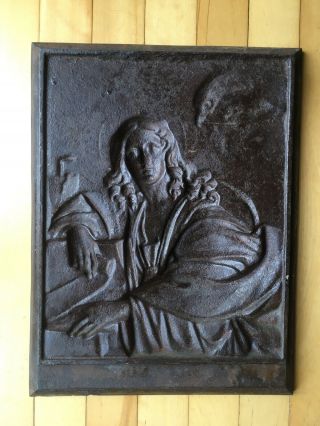 ANTIQUE CAST IRON Bronze Sculpture Christian Religion Mystic Eagle Art Plaque 5