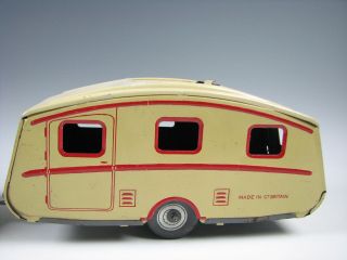 Vintage or Antique Tin Mettoy Wind - up Car and Trailer 3
