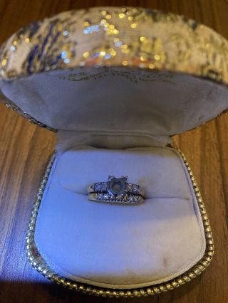 Antique Vintage 14 Karat Gold Engagement Mounting Ring And Band