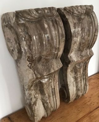 19th Century,  Victorian,  Architectural,  Solid Marble Fireplace Corbels