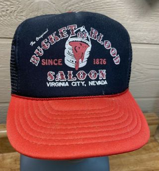 Vintage 1980’s Bucket Of Blood Saloon,  Mesh,  Truckers Hat,  Virginia City,  Nevada
