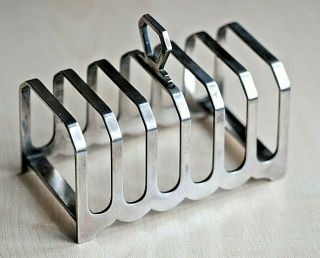 An Antique Mappin & Webb Art Deco Silver Plated 6 Serving Toast Rack 2
