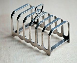 An Antique Mappin & Webb Art Deco Silver Plated 6 Serving Toast Rack 3