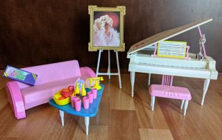 Vintage Mattel Superstar Barbie Piano Concert Set With Sofa And Grand Piano
