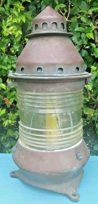 Vintage Marine Maritime Ship Lantern Lamp Light Copper