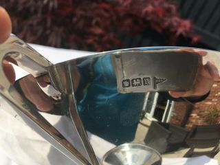 STUNNING ART NOUVEAU SOLID STERLING SILVER FOOTED BOWL/TAZZA S/FIELD 1896 411grs 5