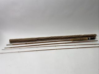 Vintage Phillipson " Paragon " Bamboo Fly Rod 9 3 - Piece 5 5/8 Weight W/extra Tip