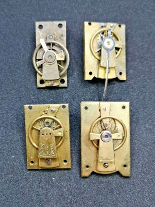 4 X Vintage Clock Platform Escapement Parts With Broken Balances (ay5)