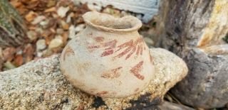 Hohokam Red On Buff Santa Cruz Pottery Jar Bird Tracks No Resto Arizona Anasazi 2