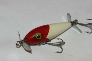 Vtg 1952 - 64 South Bend Spin - I - Diddee 2 3/8 " Red Arrow Head Pe Wood Fishing Lure