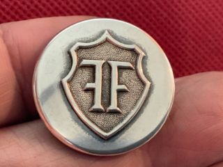 Turners German - American Athletic Club 25.  7mm Nickel Staff Button Scovill 1880 - 99