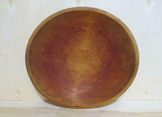 Vintage Hard Wood Munising Bowl Primitive Mixing Dough Large 10 1/4 " Hand Turned