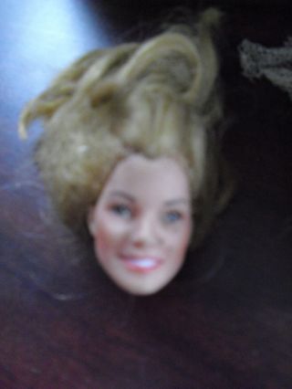 Vintage 1970s Vinyl Girl Character Doll Head Blonde Hair 1 3/8 " Tall