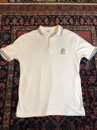 Vintage 80s 90s Miami Dolphins Nfl Polo Collared Shirt Mens Small White