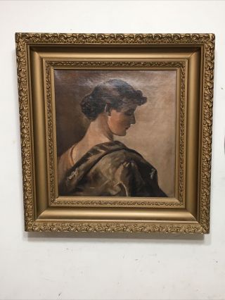 Antique Portrait Painting Of A Victorian Woman