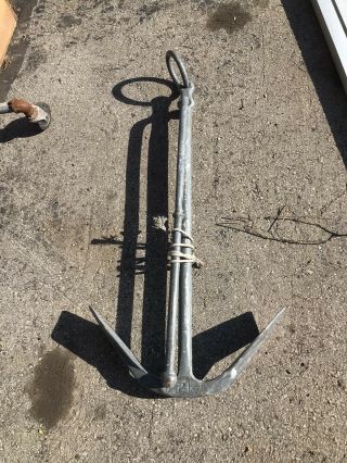 Large Antique Vintage Ships Boat Anchor 39 " Tall 42 Lbs.  Yard Garden Home Decor