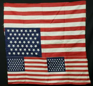 Vintage Antique Cotton Quilt Fabric 36 " Wide Us American Flags 49 Stars Estate