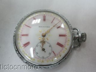 Antique Rockford Grade 572 17j Fancy Painted Dial 16s Pocket Watch 1908