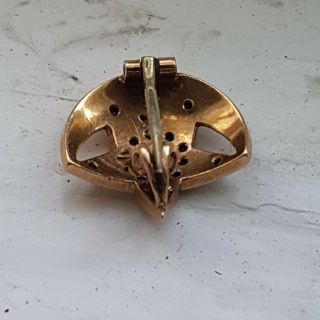Kappa Sigma fraternity antique 14k gold mine cut diamonds pin badge - Wow 4
