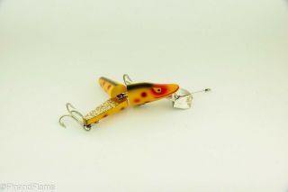 Vintage Heddon Scissor Tail Strawberry Spot Antique Fishing Lure JJ2 2