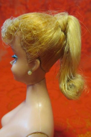 Vintage Mattel Blonde Ponytail/bun Barbie Doll 5? 1960 