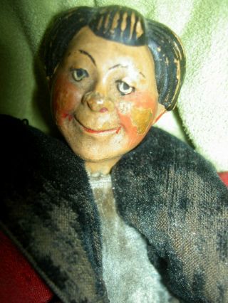 Antique Bucherer SABA multi - jointed molded fire helmet FIREMAN doll figure 5