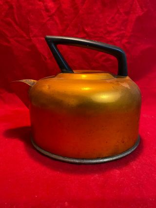 Vintage Aluminium Copper Stove Top Kettle,  Teapot C.  1940s,  1950s