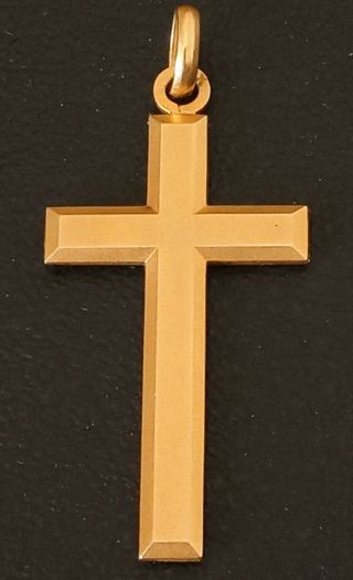 Antique French 18ct Rolled Gold Cross Pendant