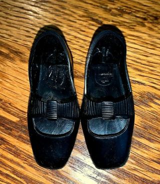 Vintage Ideal Crissy Doll Black Bow Tie Shoes