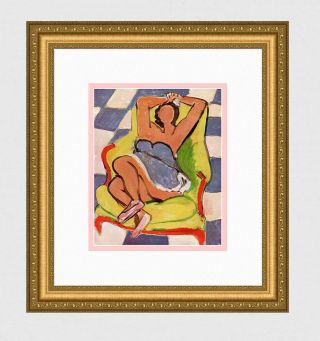 Pretty Henri Matisse 1945 Antique Print " Le Danseur Au Repos " Gallery Framed
