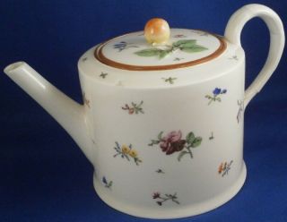 Antique 18thc Royal Vienna Porcelain Floral Teapot Porzellan Kanne Wien Tea Pot
