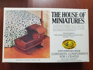 Vintage The House Of Miniatures Hooded Cradle Dollhouse Furniture Kit 40035 Wood