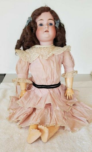 Antique Kestner 171 Bisque 27” Jointed Body Girl Doll W/ Wardrobe Germany