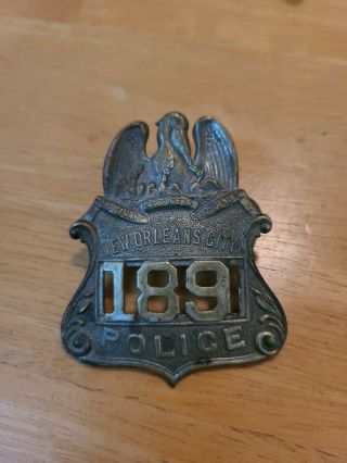 Vintage Antique Orleans City Police Badge Number 189 Crescent Star