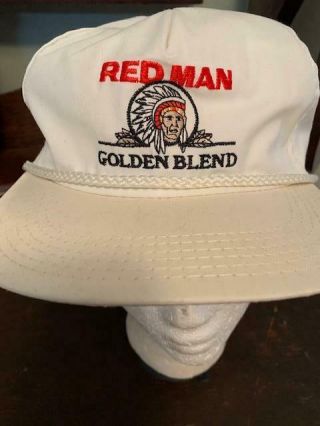 Vintage Red Man Gold Blend Snap Back Trucker Cap Pre Owned