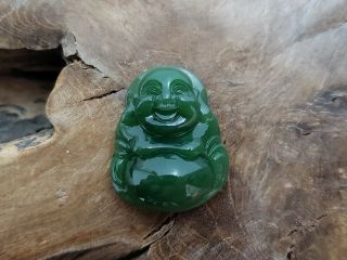 Chinese Exquisite Orginal Green Jade Buddha Statue Pendant