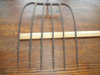 Antique Hand Forged Tine Fork Head,  Antique Farm Tool,  Pitch,  Hay Fork,  Decor