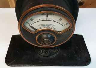 Antique General Electric Co.  Ge Ammeter 0 - 80 Amps.  Model R6.  Schenectady,  Ny.